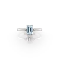 Anello Promesse Donna in Oro bianco Acquamarina 0.50 Ct AOT641BT-13 - AOT641BT-13